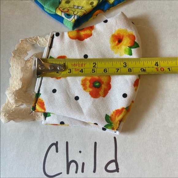 Adult Face Mask 😷 Yellow Orange Flowers 💐 - Picture 6 of 9